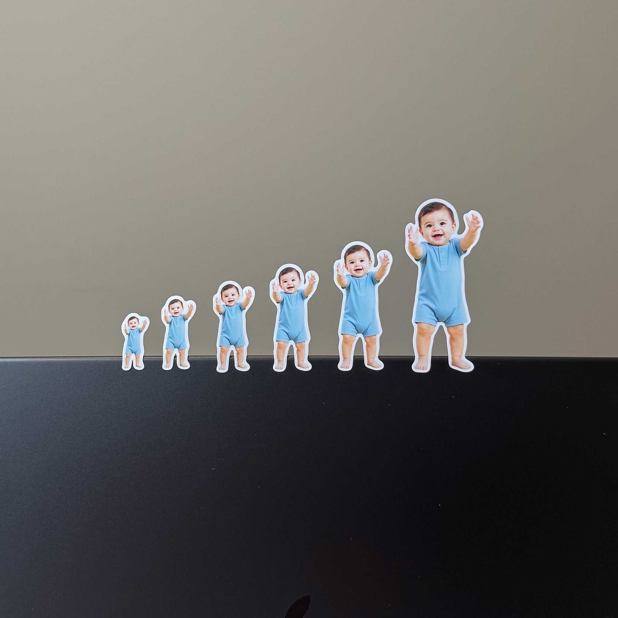 Size comparison — 0.75 to 2.5 inch, six sizes