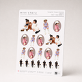 An A5 Package Mini sheet standing upright, four chosen photos repeated at mixed sizes across one sheet